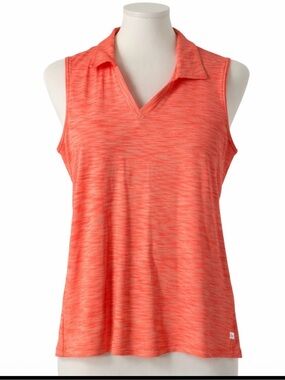 Lady Hagen Vibrant Coral Collared Golf/Exercise Shirt